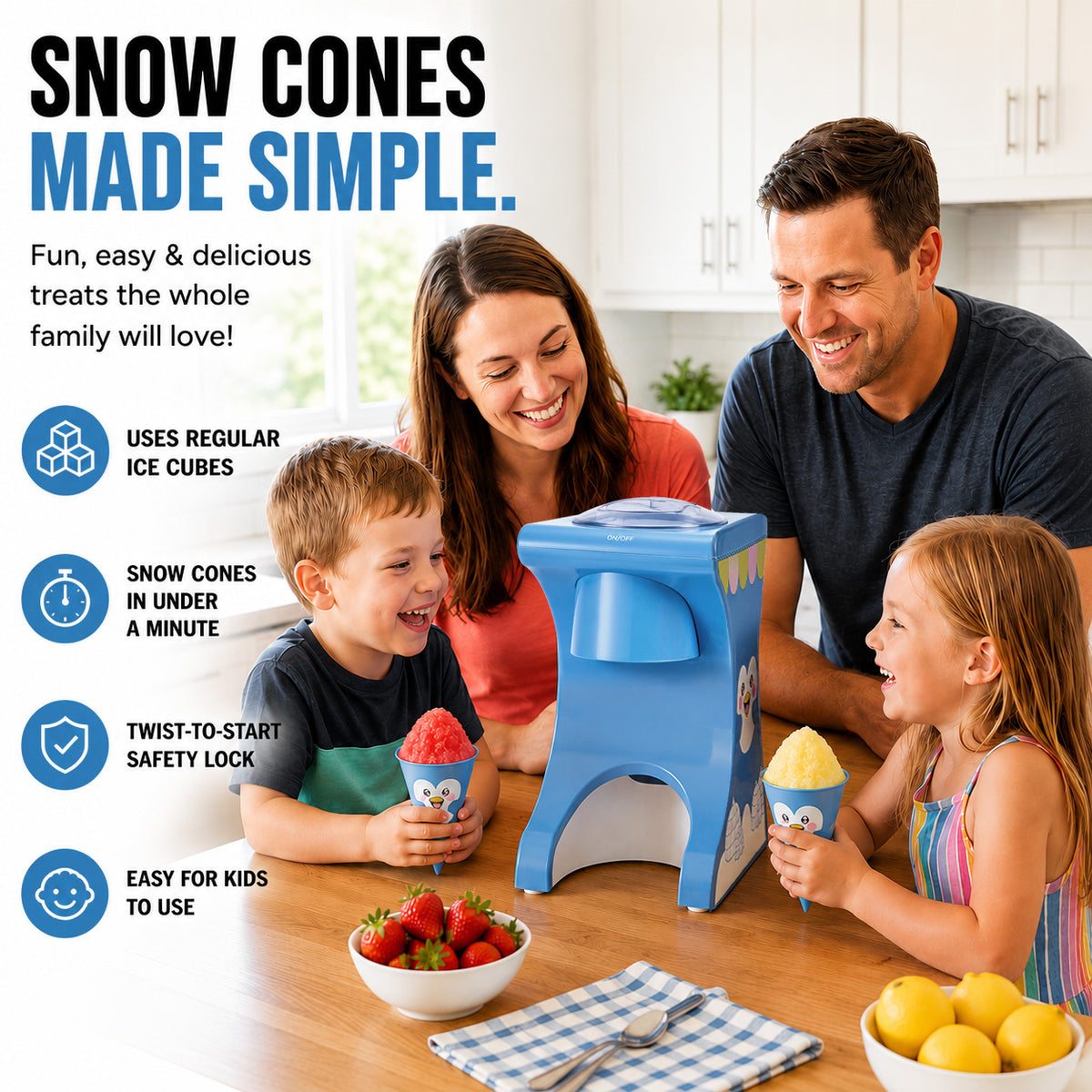 Snow cone machine making a slushie
