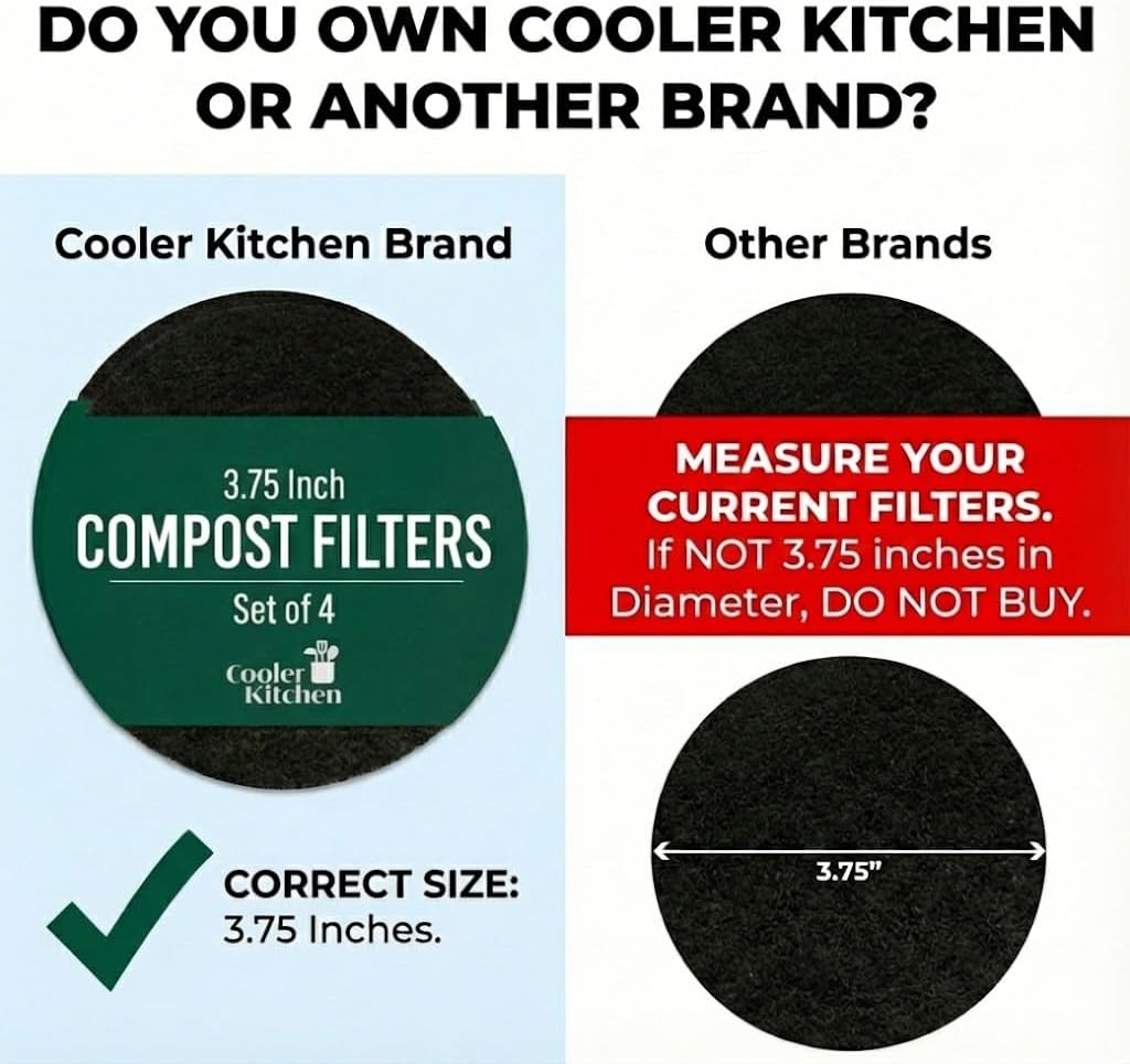 Charcoal filter trimmed to size to fit a bin