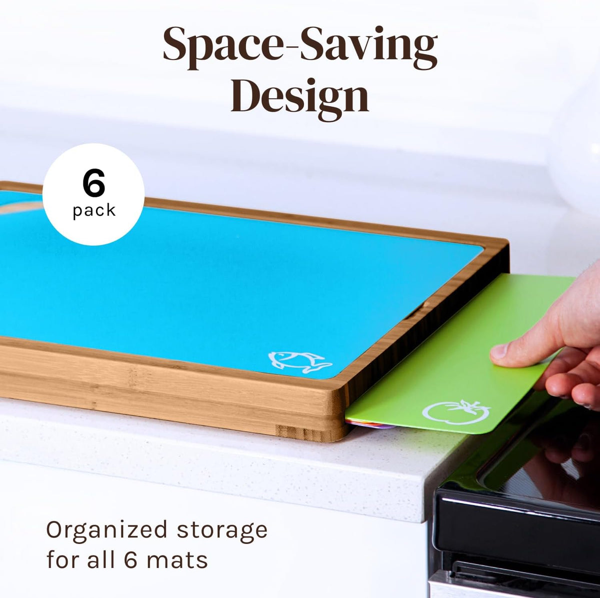 Bamboo cutting board in use during meal prep