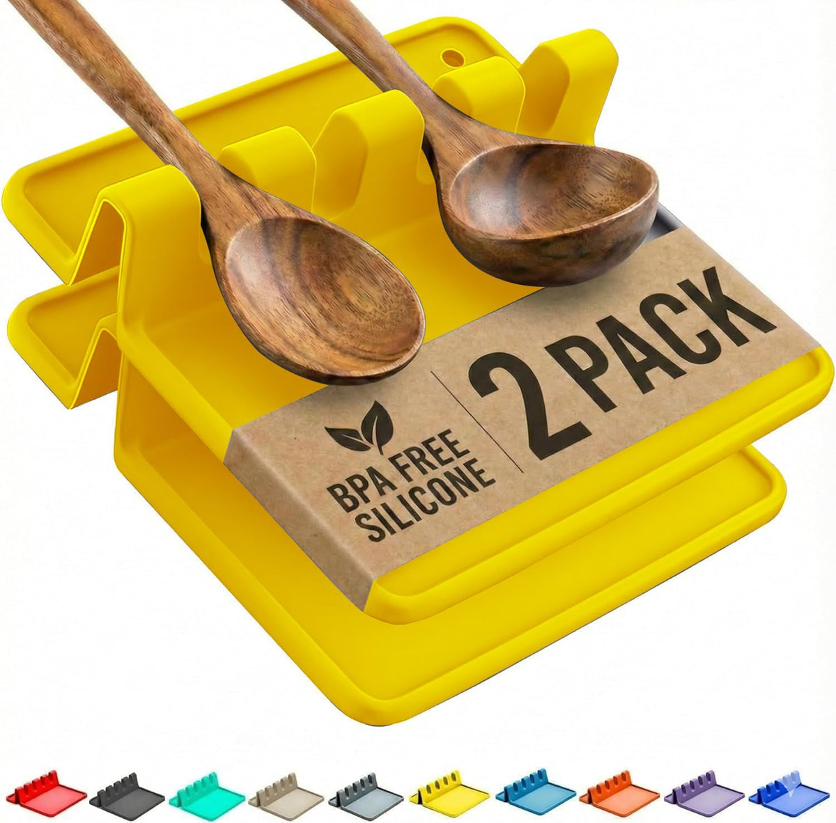 Spoon rest beside a pot on the stove