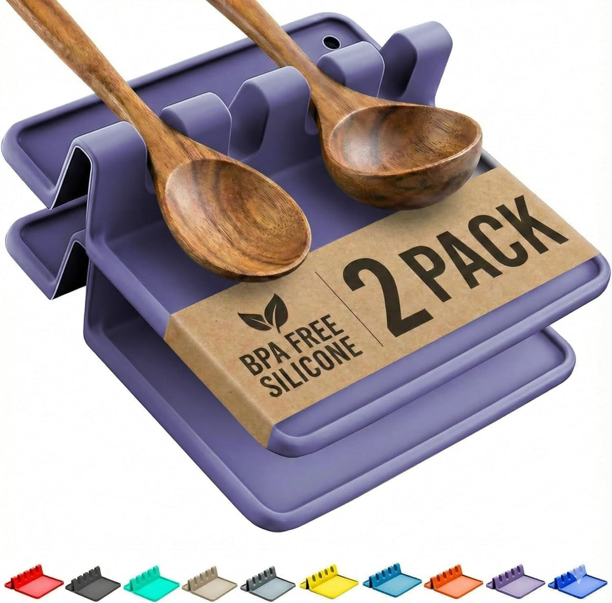 Spoon rest holding a ladle and tongs