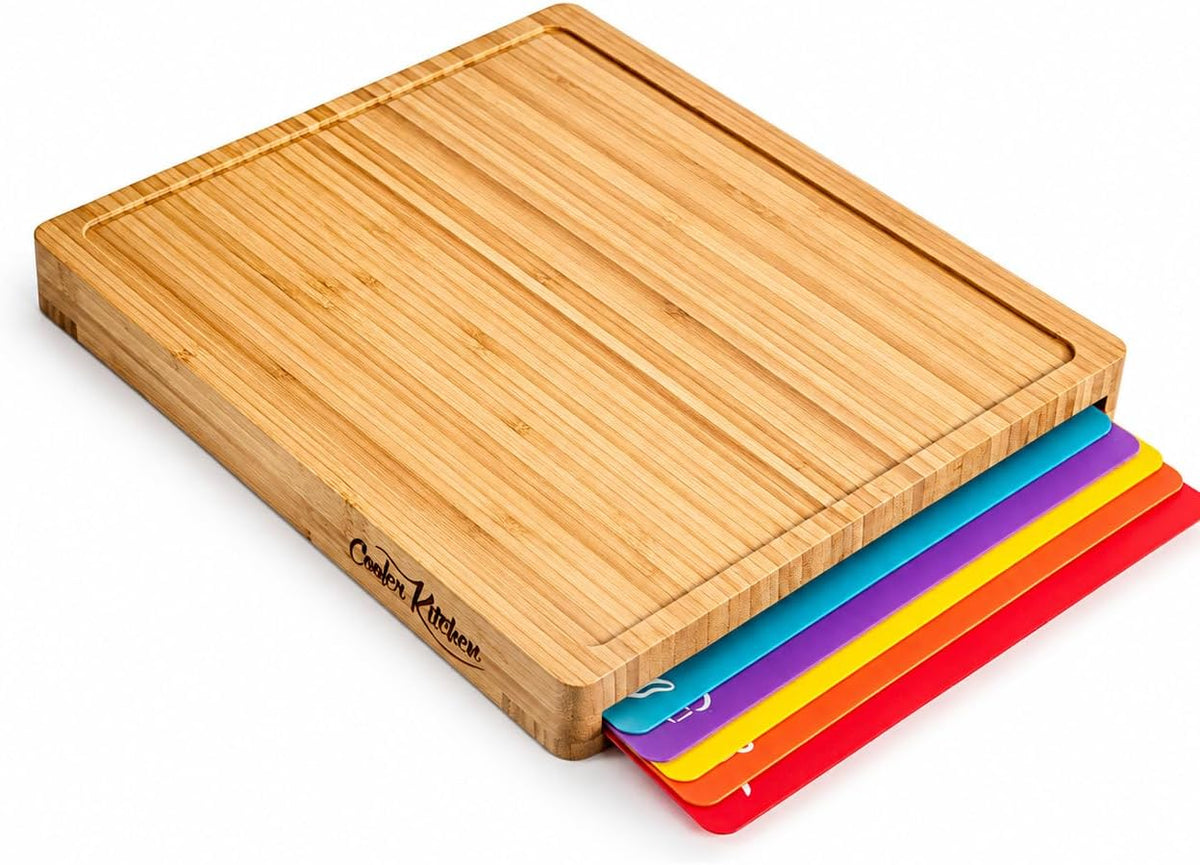 Bamboo cutting board set with mats - additional view