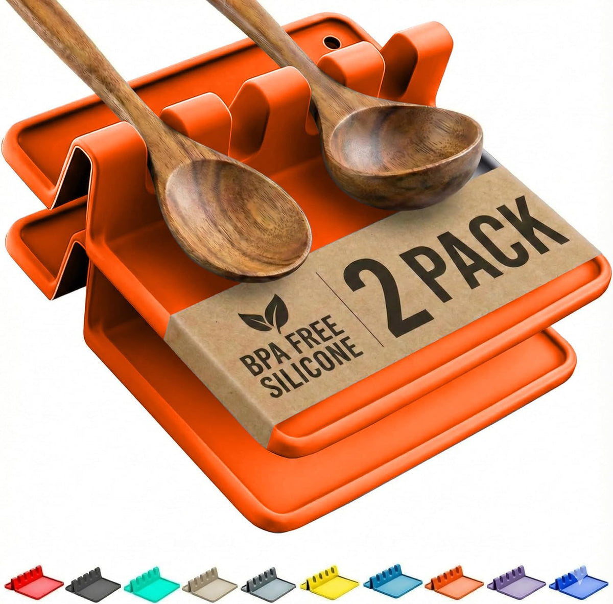 Orange silicone spoon rest, color option