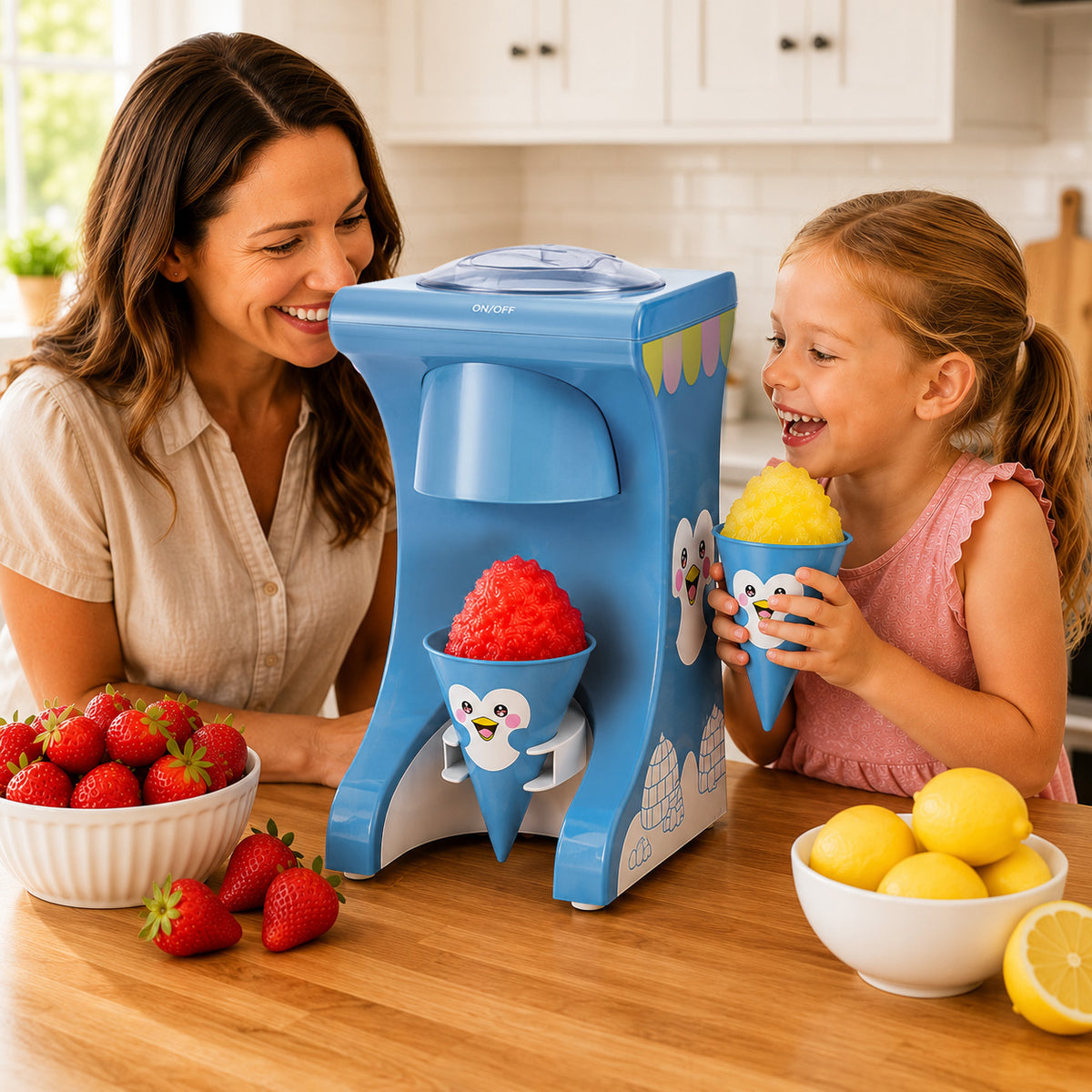 Shaved ice machine using standard ice cubes