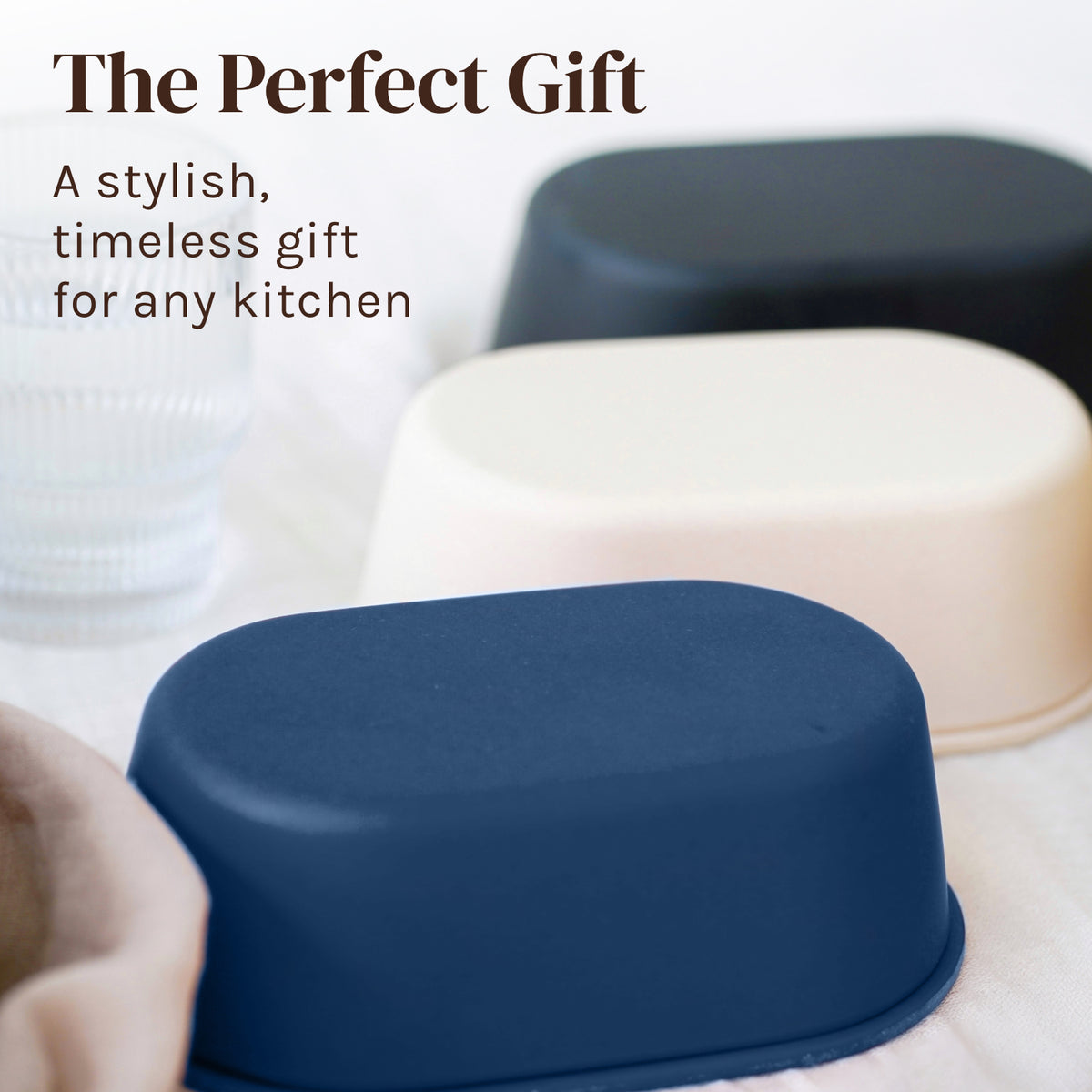 Bamboo butter dish in dark grey, alternate color