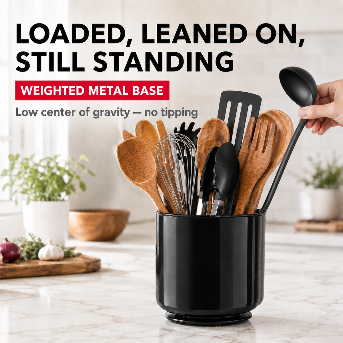Rotating utensil holder - product graphic 1