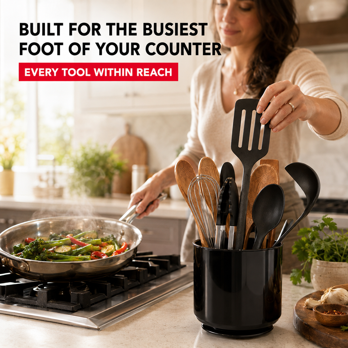 Rotating utensil holder - product graphic 2