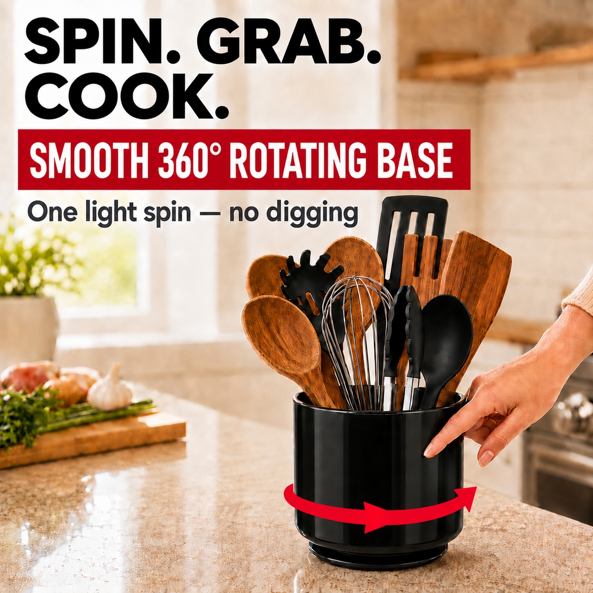 Rotating utensil holder - product graphic 6