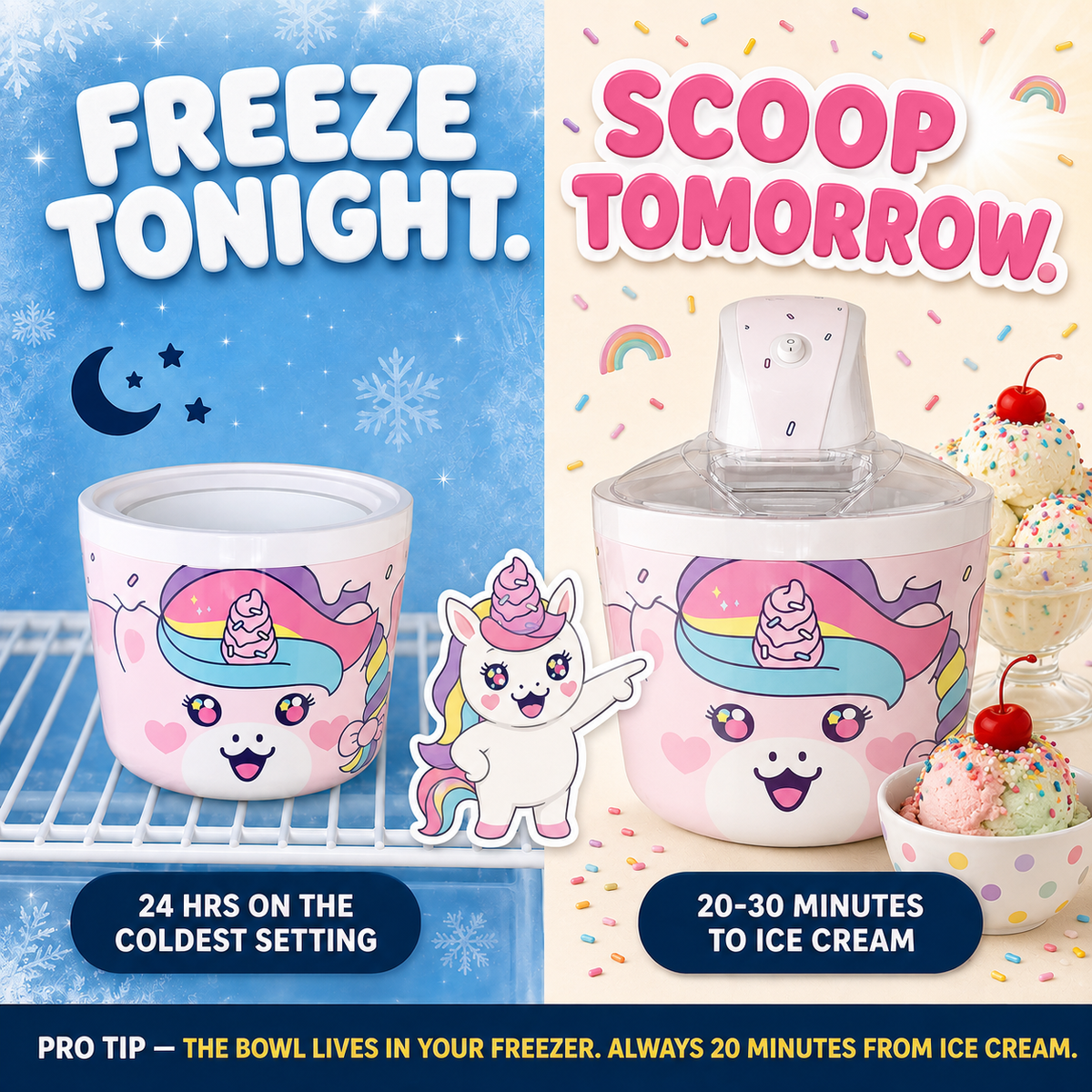 Unicorn ice cream maker for kids - gallery view 3