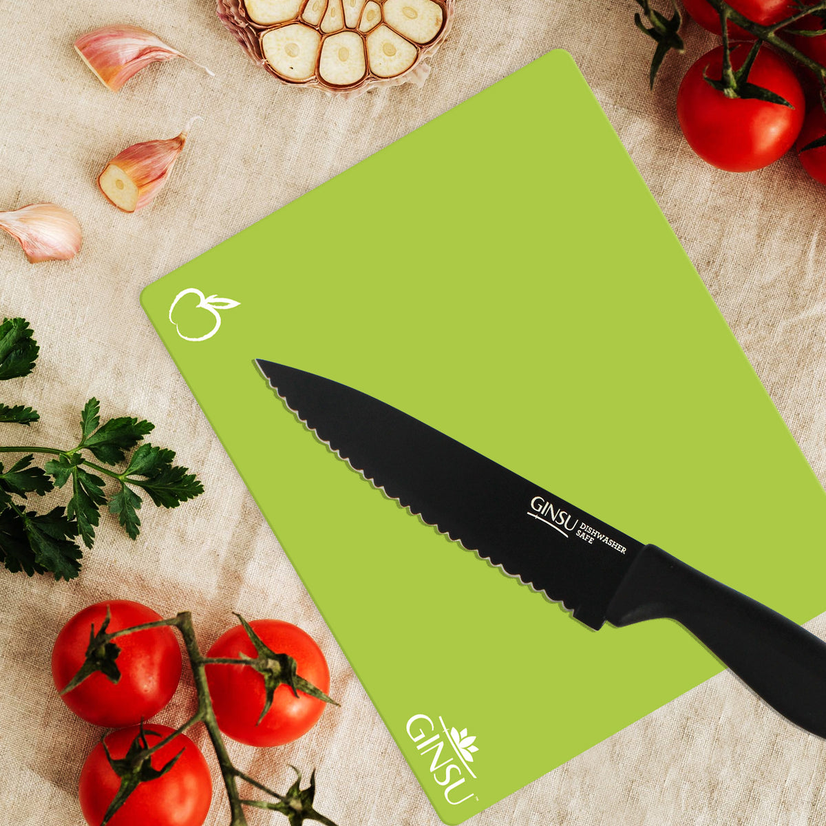 Ginsu color-coded cutting mats fanned out